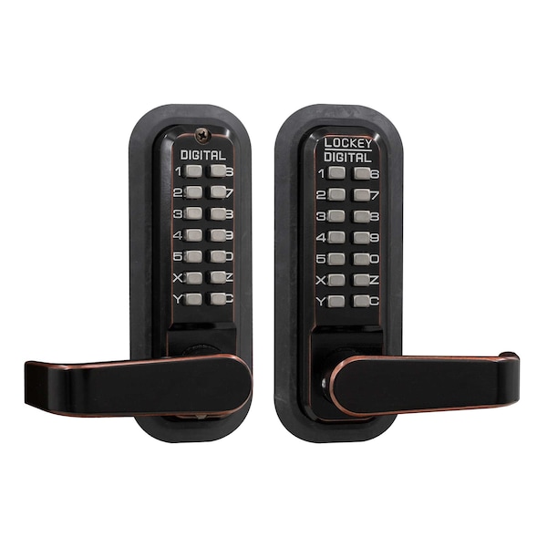 Mechanical Keyless Lever Lock W/ Passage Double Combination Oil Rubbed Bronze